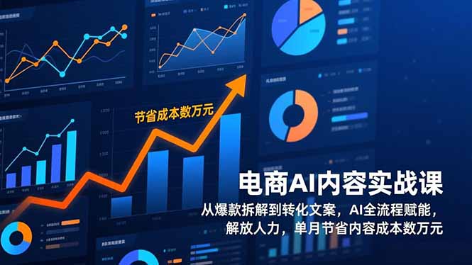 电商AI内容实战课，从爆款拆解到转化文案，AI全流程赋能，解放人力，单月节省内容成本数万元-创薯资源