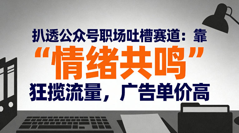 扒透公众号职场吐槽赛道：靠“情绪共鸣”狂揽流量，广告单价高-创薯资源
