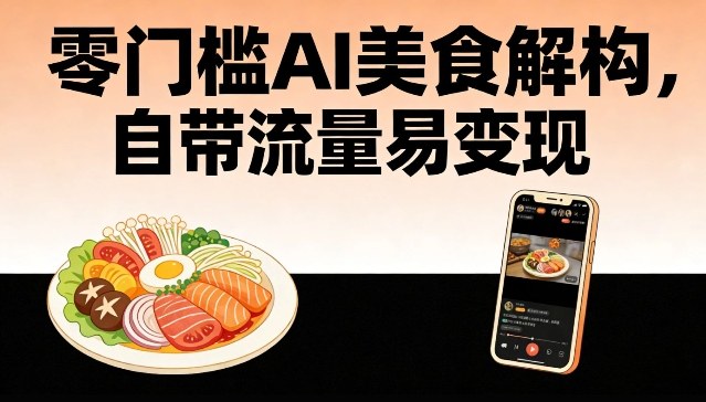 零门槛AI美食解构，自带流量易变现-创薯资源