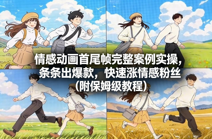 情感动画首尾帧完整案例实操，条条出爆款，快速涨情感粉丝(附保姆级教程)-创薯资源