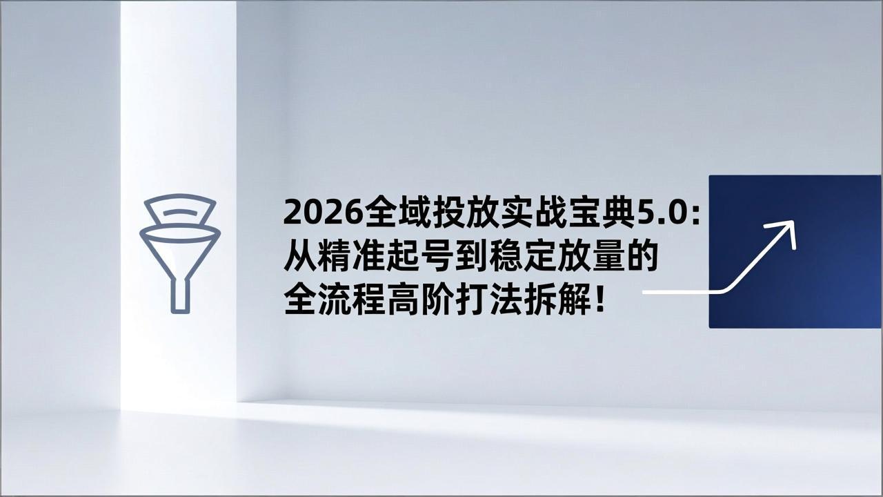 2026全域投放实战宝典5.0：从精准起号到稳定放量的全流程高阶打法拆解！-创薯资源