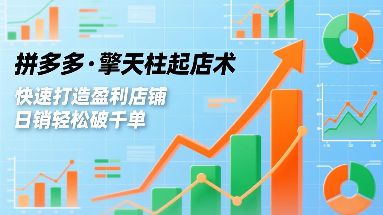 拼多多·擎天柱起店术，爆流布局、利润起飞、不断流，快速打造盈利店铺，日销轻松破千单-创薯资源