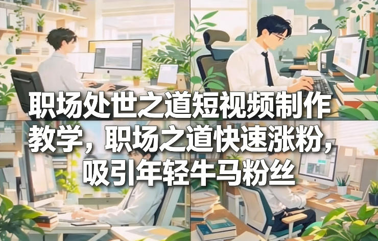 职场处世之道短视频制作教学，职场之道快速涨粉，吸引年轻牛马粉丝-创薯资源
