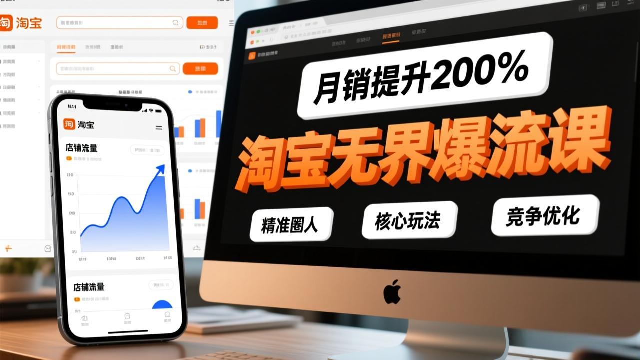 淘宝无界爆流课，精准圈人、核心玩法、竞争优化，快速引爆店铺流量，月销提升200%-创薯资源