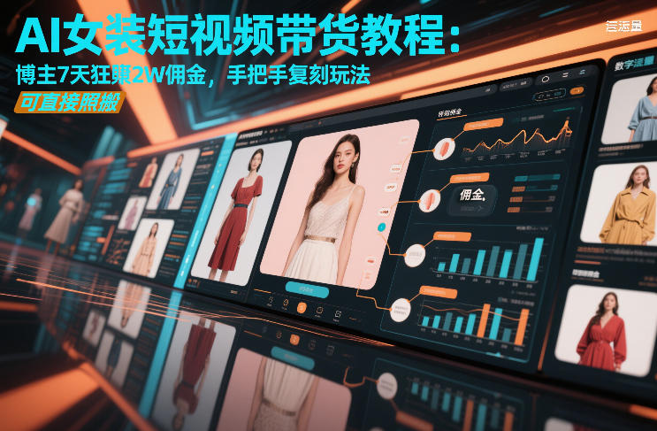 AI女装短视频带货教程：博主7天狂賺2W佣金，手把手复刻玩法，可直接照搬-创薯资源