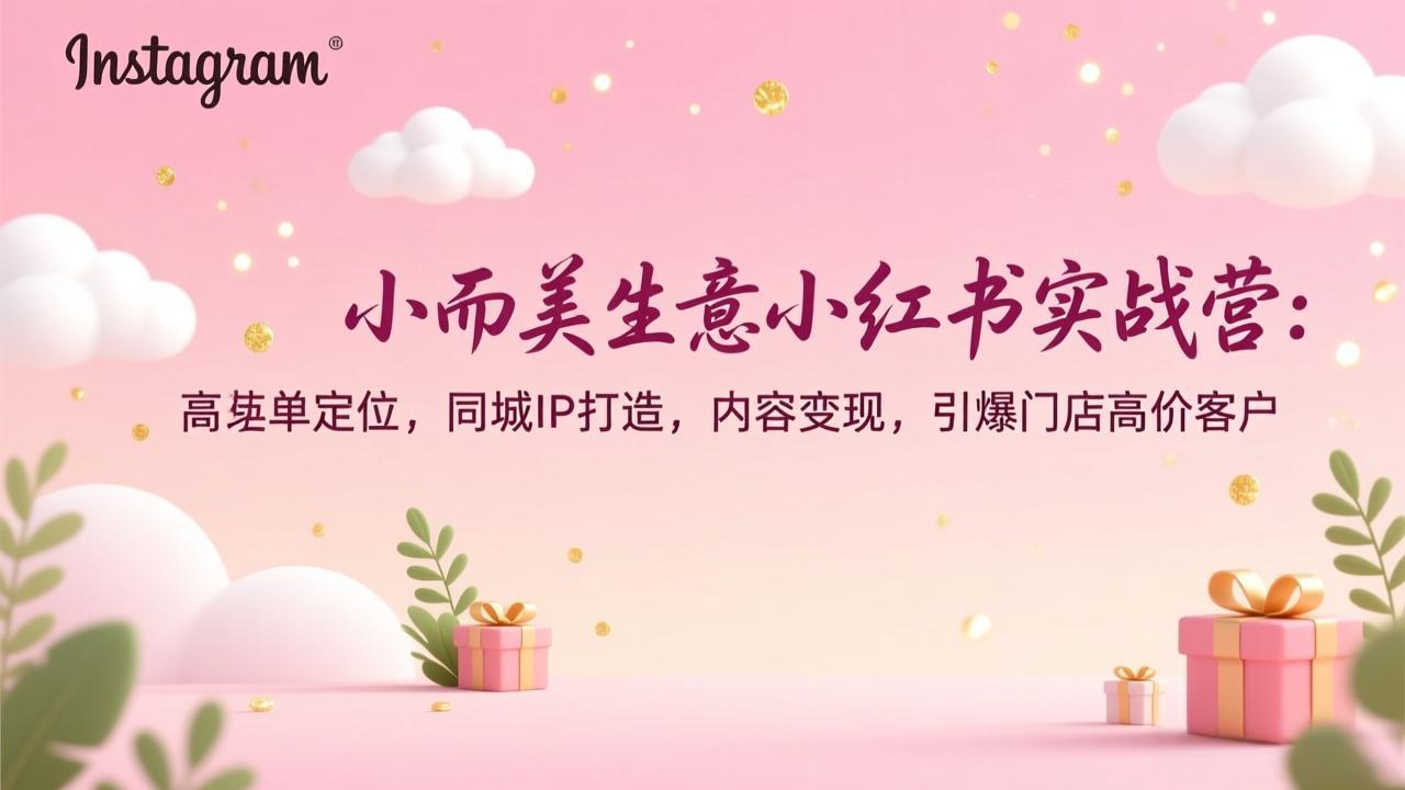 小而美生意小红书实战营：高客单定位，同城IP打造，内容变现，引爆门店高价客户-创薯资源