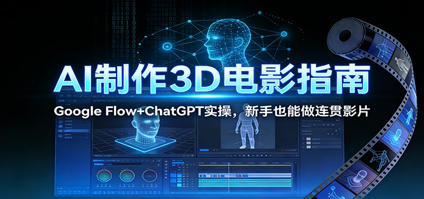 AI制作3D电影指南：Google Flow+ChatGPT实操，新手也能做连贯影片-创薯资源