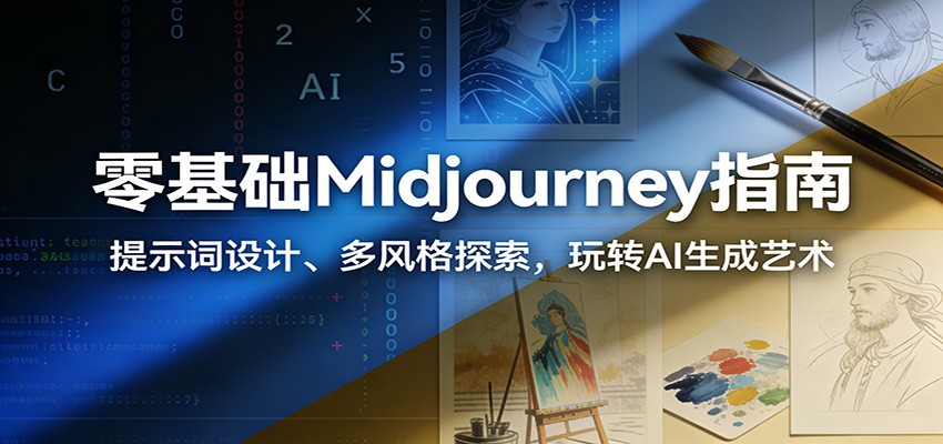 零基础Midjourney指南：提示词设计、多风格探索，玩转AI生成艺术-创薯资源