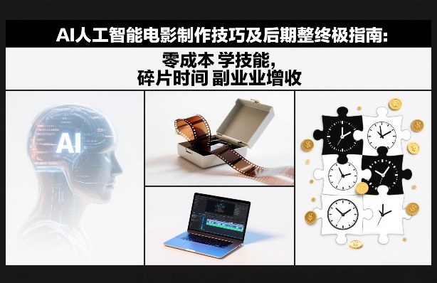 AI人工智能电影制作技巧及后期完整终极指南：零成本学技能，碎片时间副业增收-创薯资源