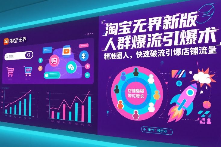 淘宝无界新版人群爆流引爆术，精准圈人，快速破流引爆店铺流量-创薯资源