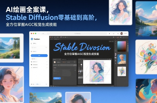 AI绘画全案课，Stable Diffusion零基础到高阶，全方位掌握AIGC视觉生成技能-创薯资源