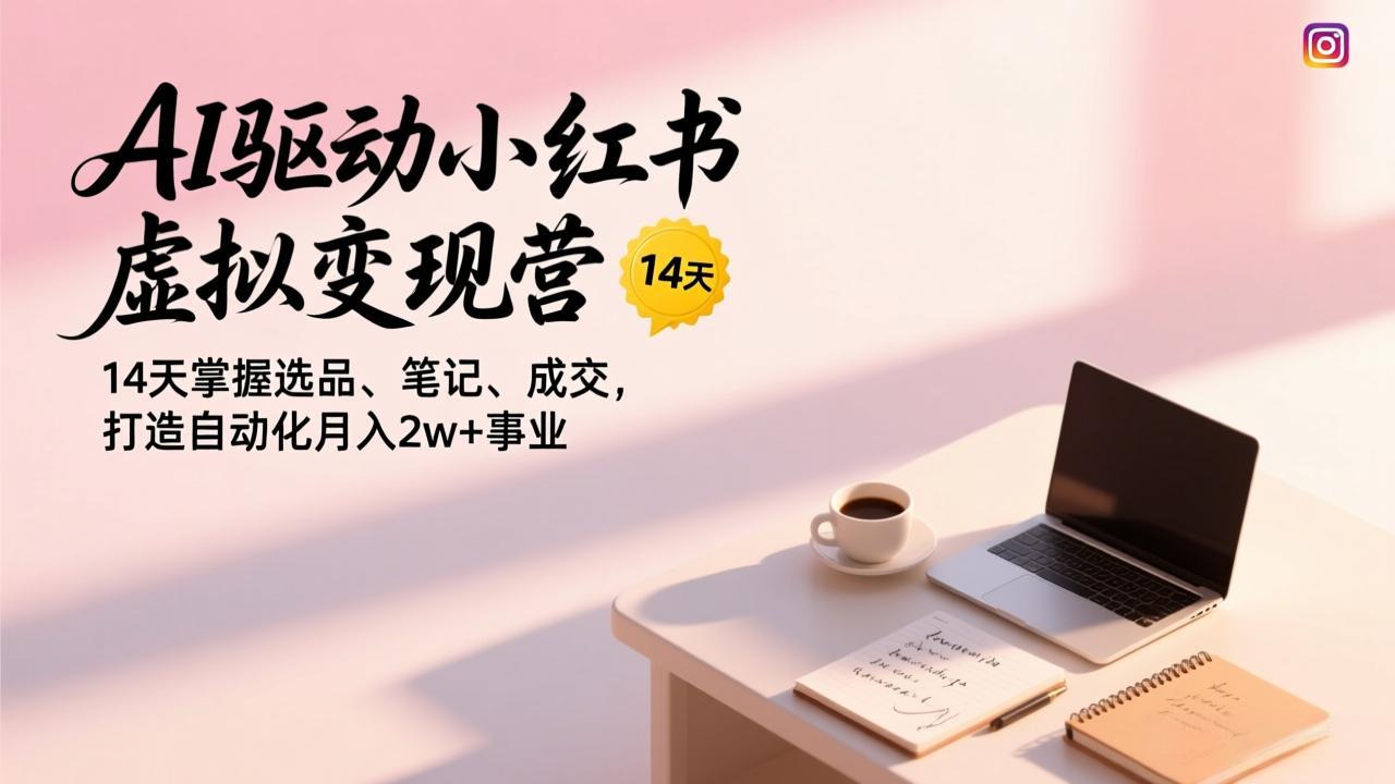 AI驱动小红书虚拟变现营,14天掌握选品、笔记、成交,打造自动化月入2w+事业-创薯资源