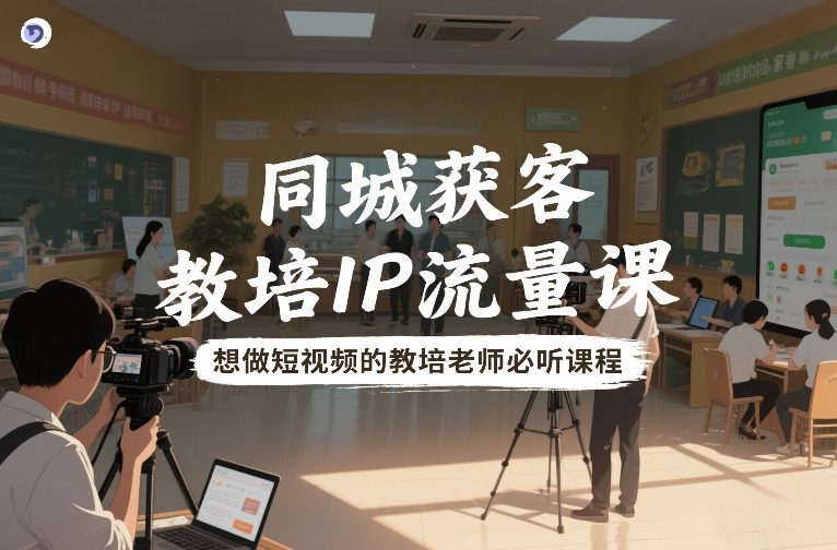 同城获客,教培IP流量课,想做短视频的教培老师必听课程-创薯资源