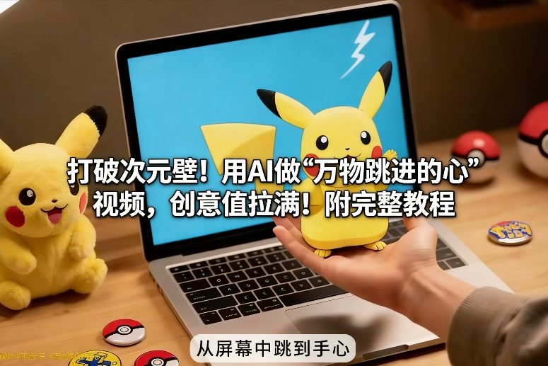 打破次元壁!用AI做【万物跳进手心】视频,创意值拉满!附完整教程-创薯资源