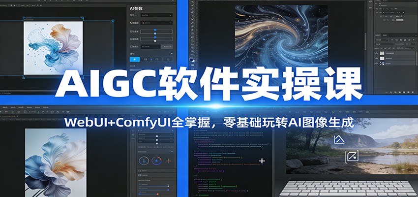 AIGC软件实操课:WebUI+ComfyUI全掌握,零基础玩转AI图像生成-创薯资源
