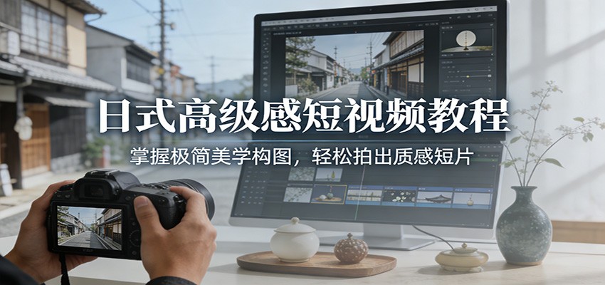 日式高级感短视频教程：掌握极简美学构图，轻松拍出质感短片-创薯资源