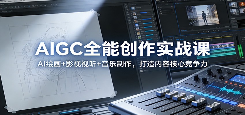 AIGC全能创作实战课：AI绘画+影视视听+音乐制作，打造内容核心竞争力-创薯资源