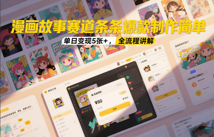 漫画故事赛道条条爆款制作简单，单日变现5张+，全流程讲解-创薯资源
