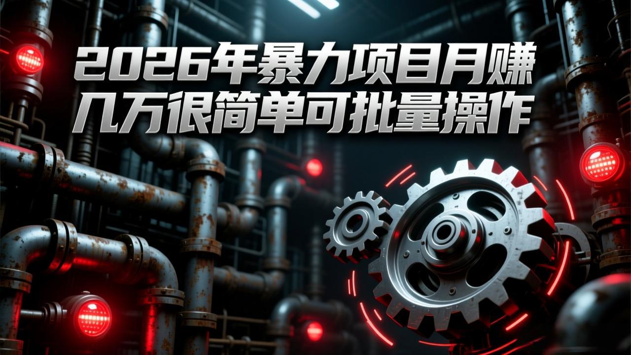 2026年暴力项目月赚几万很简单可批量操作，成本低，利润大-创薯资源