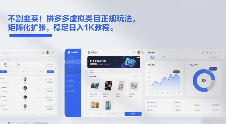 不割韭菜!拼多多虚拟类目正规玩法,矩阵化扩张,稳定日入1K教程【揭秘】-创薯资源