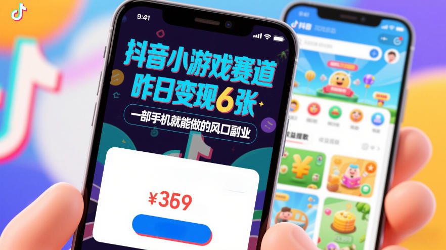抖音小游戏赛道,昨日变现600+,零基础一部手机就能做的风口副业【揭秘】-创薯资源