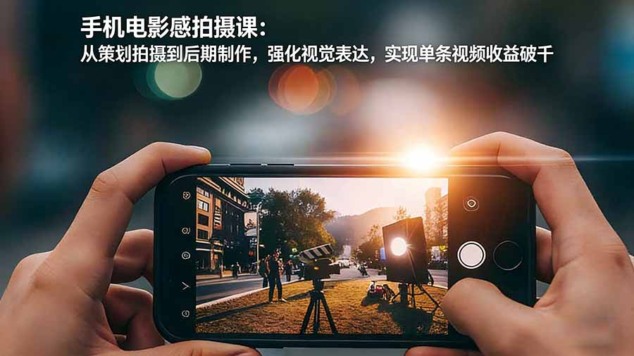 手机电影感拍摄课:从策划拍摄到后期制作,强化视觉表达,实现单条视频收益破千-创薯资源