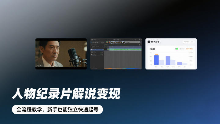 人物纪录片解说变现，全流程教学，新手也能独立快速起号-创薯资源