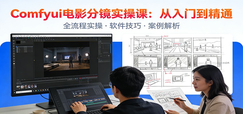 ComfyUI电影分镜实操课：分镜一致性，全流程AI视频制作，零基础也能做专业分镜-创薯资源