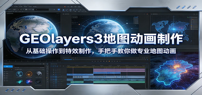 GEOlayers3地图动画制作：从基础操作到特效制作，手把手教你做专业地图动画-创薯资源