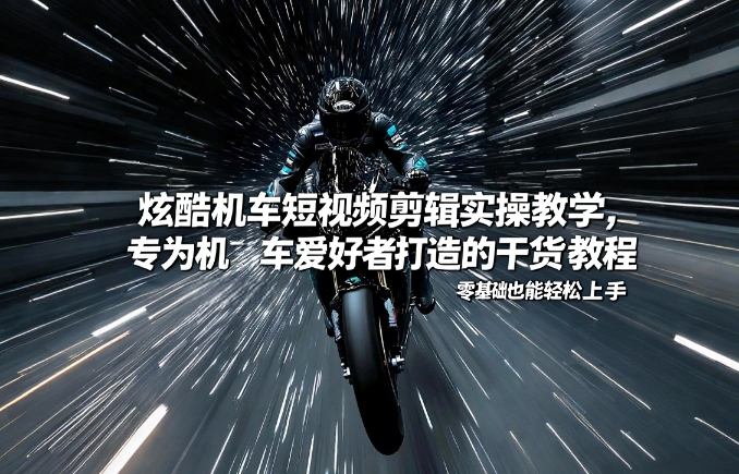 炫酷机车短视频剪辑实操教学，专为机车爱好者打造的干货教程，零基础也能轻松上手-创薯资源