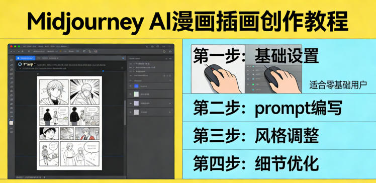 利用Midjourney AI人工智能轻松创作漫画插画教程，零基础创作完整漫画插画-创薯资源