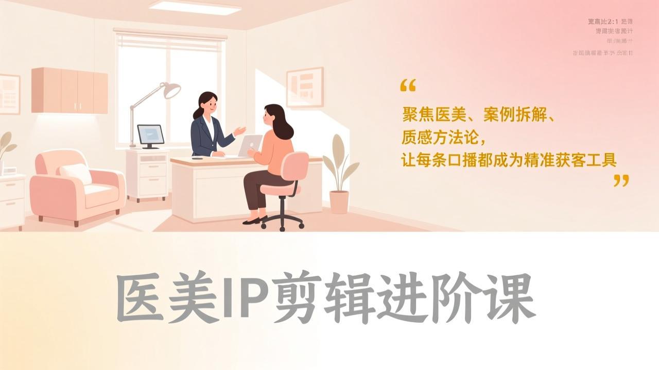 医美IP剪辑进阶课，聚焦医美、案例拆解、质感方法论，让每条口播都成为精准获客工具-创薯资源