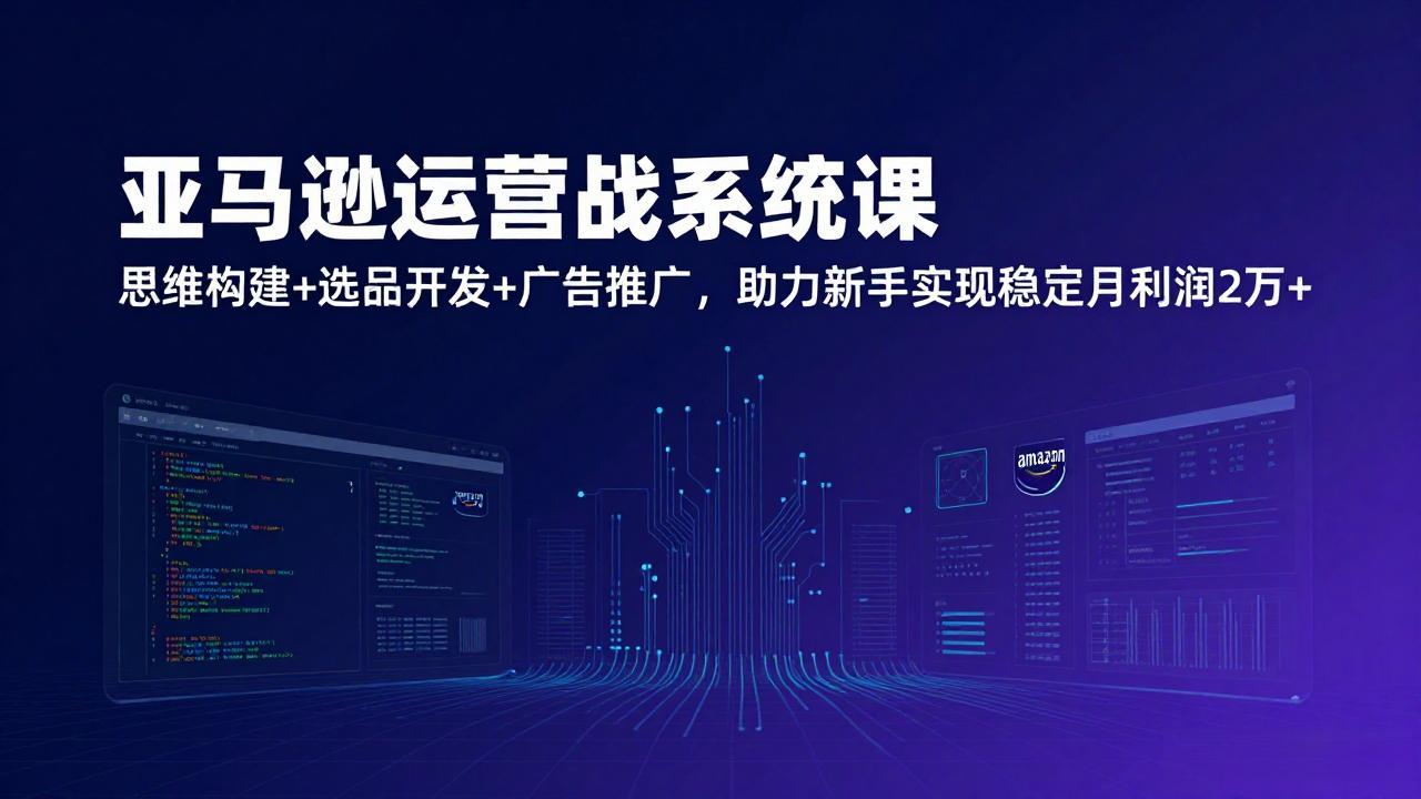 亚马逊运营实战系统课，思维构建+选品开发+广告推广，助力新手实现稳定月利润2万+(更新-创薯资源