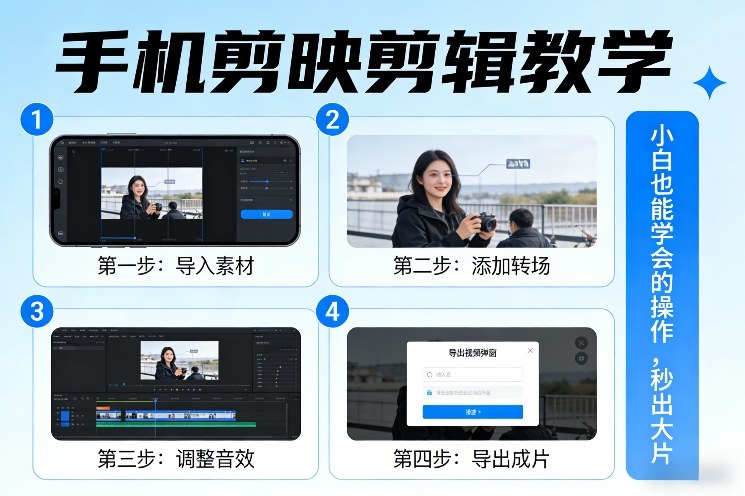 手机剪映剪辑教学，小白也能学会的操作，秒出大片-创薯资源