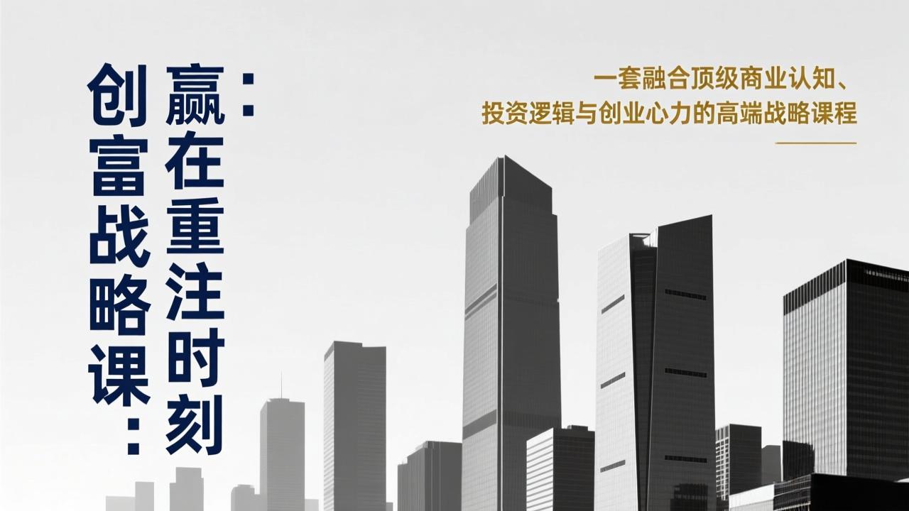 《创富战略课：赢在重注时刻》一套融合顶级商业认知、投资逻辑与创业心力的高端战略课程-创薯资源