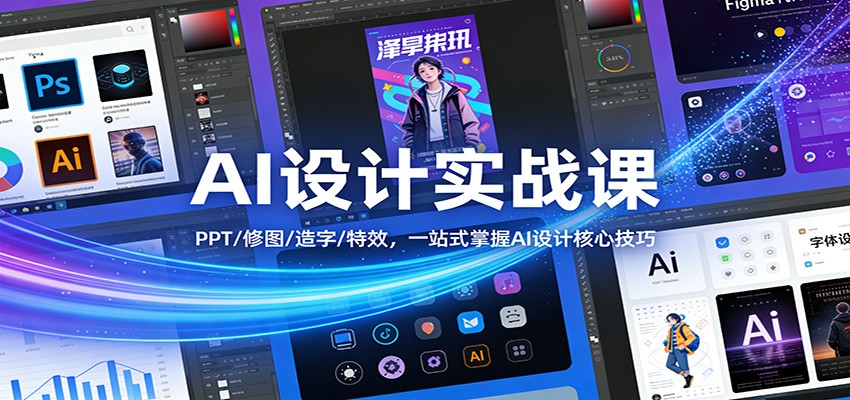 AI设计实战课：PPT/修图/造字/特效，一站式掌握AI设计核心技巧-创薯资源