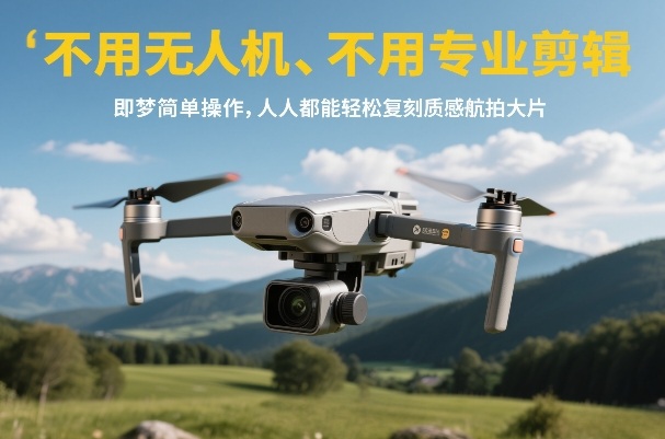 不用无人机、不用专业剪辑，即梦简单操作，人人都能轻松复刻质感航拍大片-创薯资源