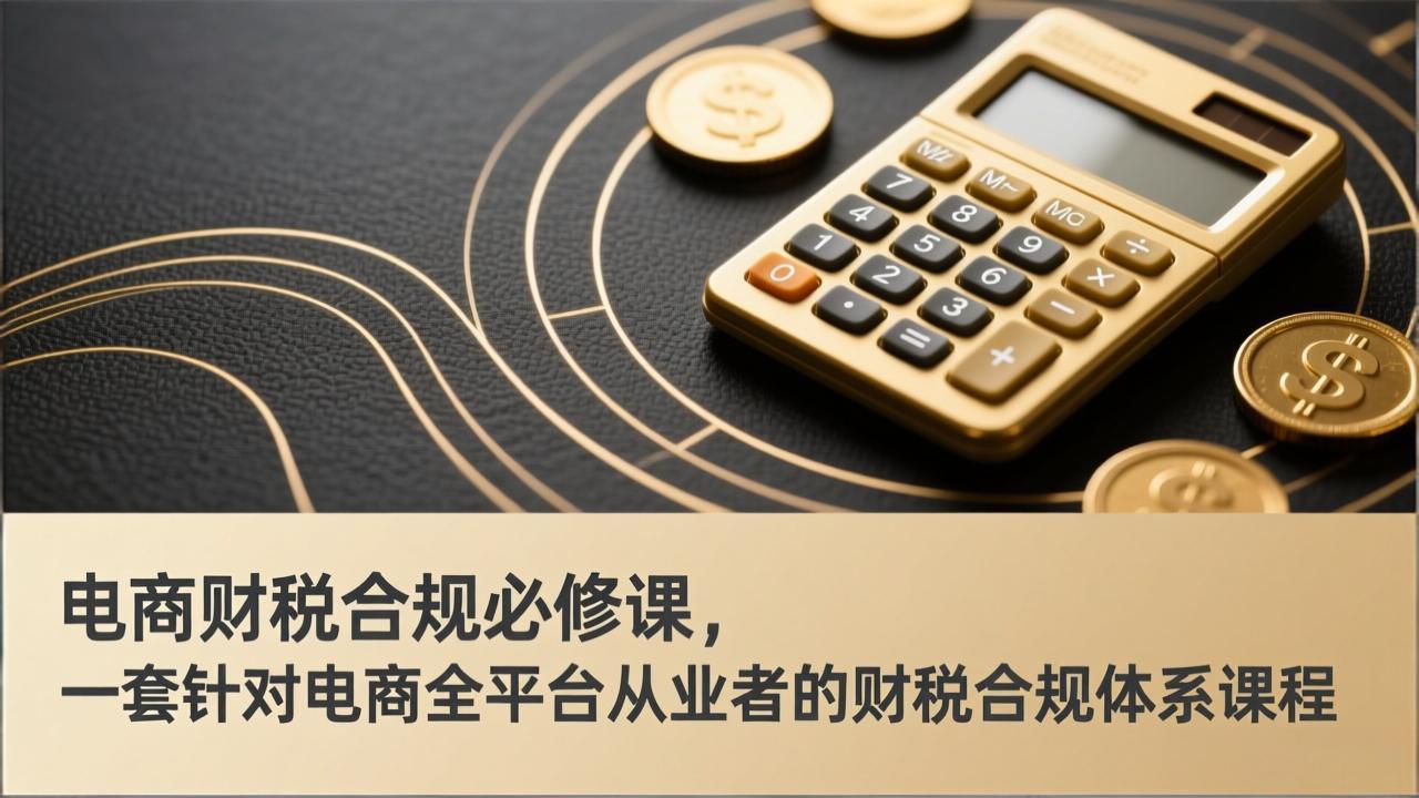 电商财税合规必修课，是一套针对电商全平台从业者的财税合规体系课程-创薯资源