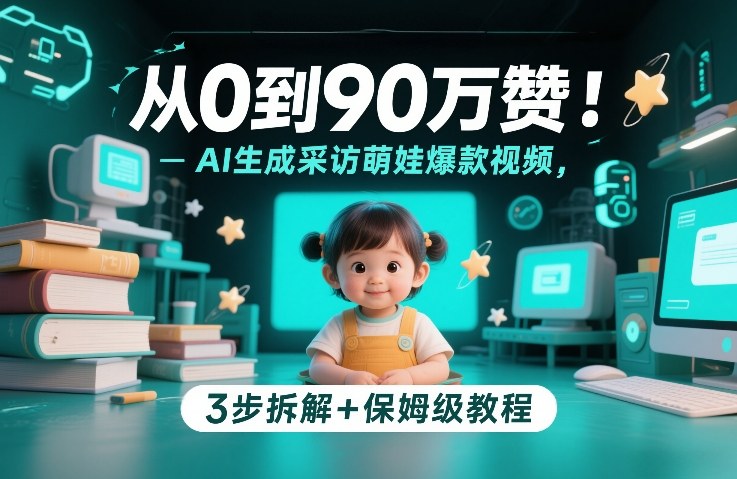 从0到90万赞：AI生成采访萌娃爆款视频，3步拆解+保姆级教程-创薯资源