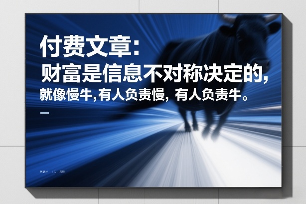 付费文章：财富是信息不对称决定的，就像慢牛，有人负责慢，有人负责牛-创薯资源