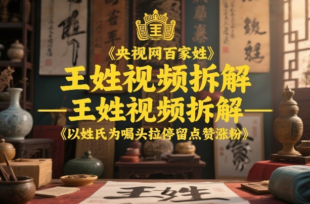 央视网百家姓–王姓视频拆解，以姓氏为噱头拉停留点赞涨粉-创薯资源