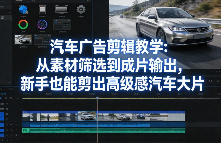 汽车广告剪辑教学：从素材筛选到成片输出，新手也能剪出高级感汽车大片-创薯资源