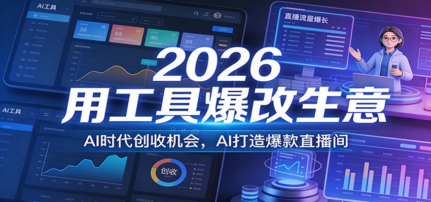 2026用工具爆改生意，AI时代创收机会，AI打造爆款直播间-创薯资源