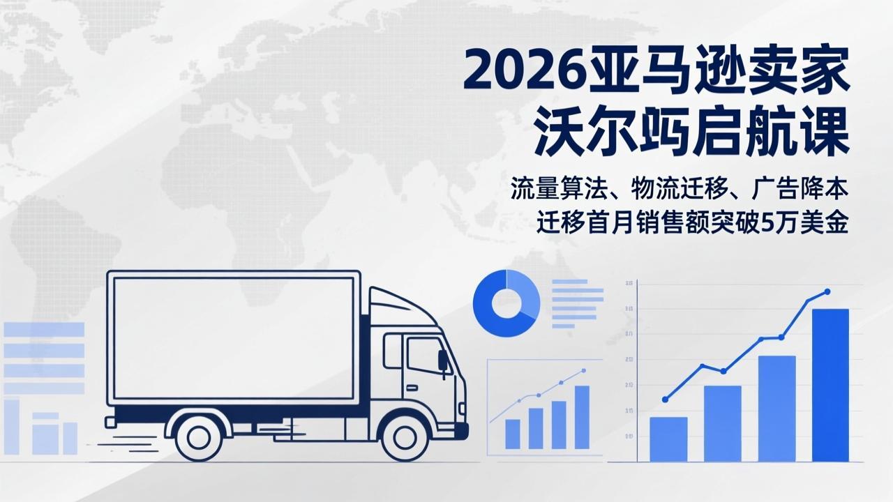 2026亚马逊卖家沃尔玛启航课，流量算法、物流迁移、广告降本，迁移首月销售额突破5万美金-创薯资源
