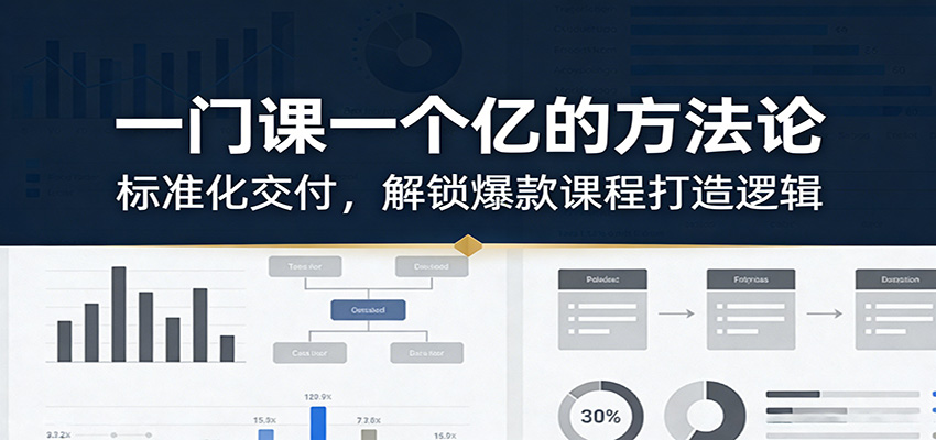 一门课一个亿的方法论：标准化交付，解锁爆款课程打造逻辑-创薯资源