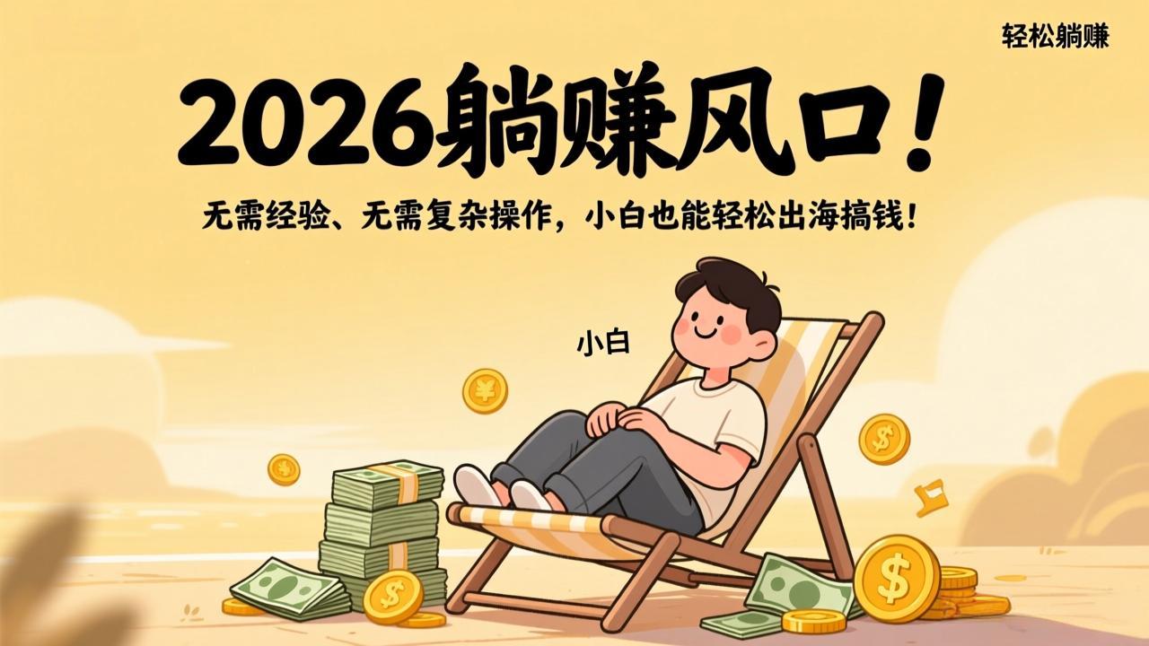 2026躺赚风口！无需经验、无需复杂操作，小白也能轻松出海搞钱！-创薯资源