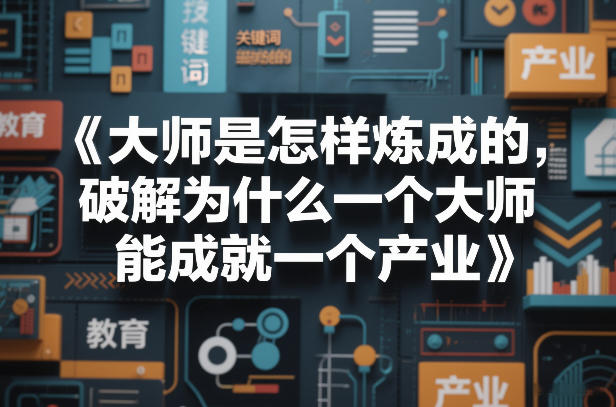 大师是怎样炼成的，破解为什么一个大师，能成就一个产业【电子书】-创薯资源