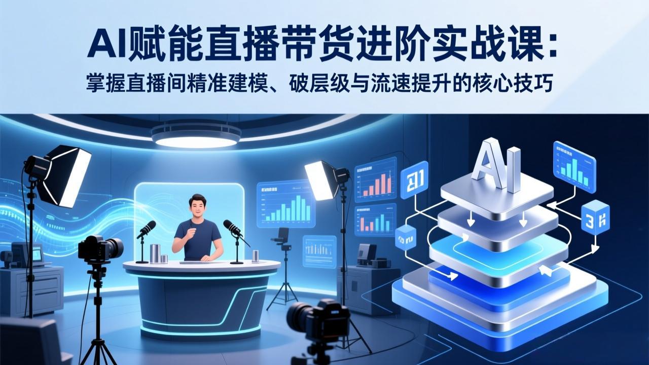 AI赋能直播带货进阶实战课：掌握直播间精准建模、破层级与流速提升的核心技巧-创薯资源