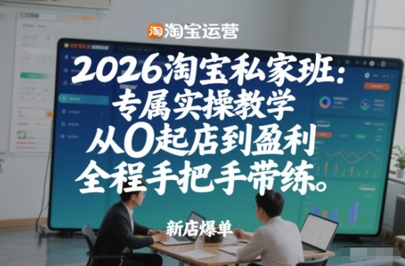2026淘宝私家班：专属实操教学，从0起店到盈利，全程手把手带练(更新26年2月)-创薯资源