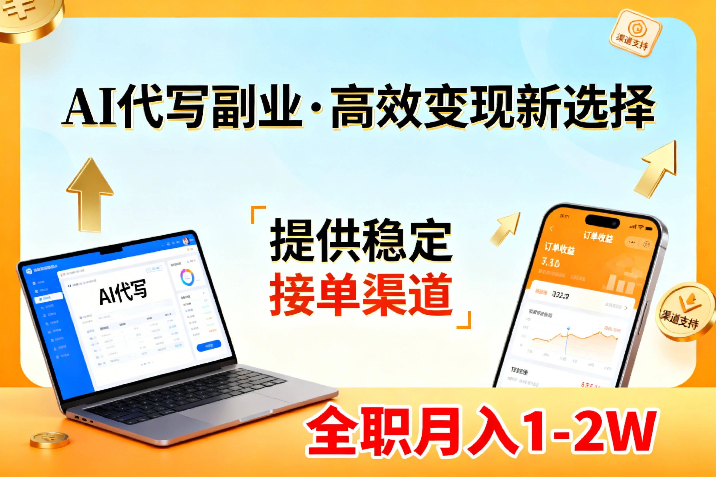 AI代写副业，高效变现，提供渠道，永不失业副业兼职 全职月入1-2W【SOP手册】-创薯资源